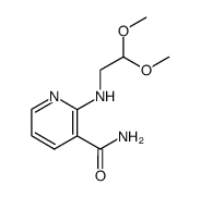N-(3-carboxamido-2-pyridyl)aminoacetaldehyde dimethyl acetal结构式