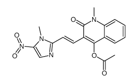 [1-methyl-3-[(E)-2-(1-methyl-5-nitroimidazol-2-yl)ethenyl]-2-oxoquinolin-4-yl] acetate Structure