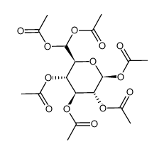 .beta.-D-gluco-Hexodialdo-1,5-pyranose, 6-hydrate, hexaacetate structure