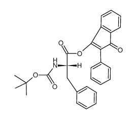 3-O-[N-tert-butyloxycarbonyl-L-phenylalanyl]-hydroxy-2-phenylindenone结构式