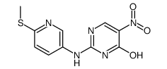 2-[(6-methylsulfanylpyridin-3-yl)amino]-5-nitro-1H-pyrimidin-6-one结构式