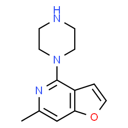 4-(1-piperazinyl)-5-aza-6-methylbenzofuran maleate structure