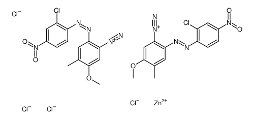 2-[(2-chloro-4-nitrophenyl)azo]-5-methoxy-4-methylbenzenediazonium tetrachlorozincate (2:1) Structure