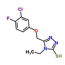 5-[(3-Chloro-4-fluorophenoxy)methyl]-4-ethyl-2,4-dihydro-3H-1,2,4-triazole-3-thione structure