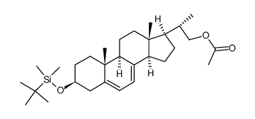 3β-(tert-Butyldimethylsilyloxy)-23,24-dinorchola-5,7-dien-22-yl-ethanoat结构式