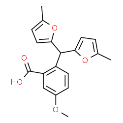2-[BIS-(5-METHYL-FURAN-2-YL)-METHYL]-5-METHOXY-BENZOIC ACID结构式
