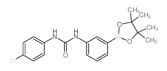 1-(4-氯苯基)-3-[3-(四甲基-1,3,2-二氧杂硼烷-2-基)苯基]脲结构式
