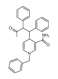 1-benzyl-4-(3-oxo-1,2-diphenylbutyl)-1,4-dihydropyridine-3-carboxamide结构式