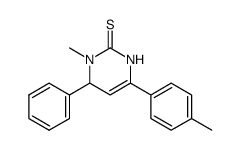 3,4-Dihydro-3-methyl-4-phenyl-6-(p-tolyl)-2(1H)-pyrimidinthion结构式