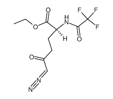 (S)-6-diazo-5-oxo-2-(2,2,2-trifluoro-acetylamino)-hexanoic acid ethyl ester结构式