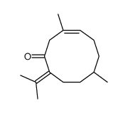3,7-dimethyl-10-propan-2-ylidenecyclodec-3-en-1-one结构式