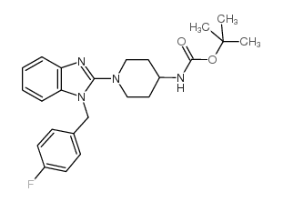 4-BOC-1-[1-(4-氟苄基)-1H-苯并咪唑]-哌啶结构式
