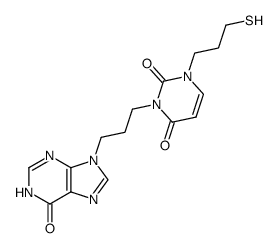 1-(3-Mercapto-propyl)-3-[3-(6-oxo-1,6-dihydro-purin-9-yl)-propyl]-1H-pyrimidine-2,4-dione结构式