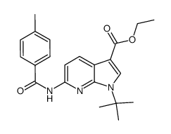 1-tert-butyl-6-(4-methylbenzoylamino)-1H-pyrrolo[2,3-b]pyridine-3-carboxylic acid ethyl ester Structure