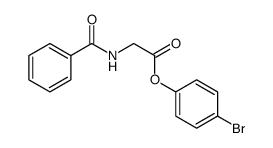 Glycine, N-benzoyl-, 4-bromophenyl ester Structure