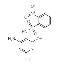 N-(4-amino-6-oxo-2-sulfanylidene-3H-pyrimidin-5-yl)-2-nitro-benzenesulfonamide结构式