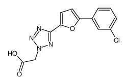 2-[5-[5-(3-chlorophenyl)furan-2-yl]tetrazol-2-yl]acetic acid Structure