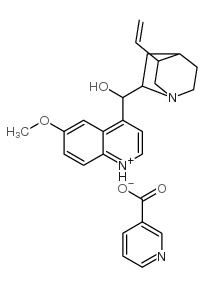 (8alpha,9R)-9-hydroxy-6'-methoxycinchonanium nicotinate structure