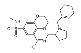 N-[[1-(cyclohex-1-en-1-ylmethyl)-2-pyrrolidinyl]methyl]-2,3-dihydro-7-(N-methylsulphamoyl)-1,4-benzodioxin-5-carboxamide结构式