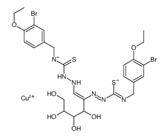 copper,(3-bromo-4-ethoxyphenyl)methylcarbamothioyl-[[(1Z)-1-[(3-bromo-4-ethoxyphenyl)methylcarbamothioylazanidylimino]-3,4,5,6-tetrahydroxyhexan-2-ylidene]amino]azanide结构式