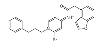 2-(1-benzofuran-4-yl)-N-[2-bromo-1-(3-phenylpropyl)pyridin-1-ium-4-yl]acetamide结构式