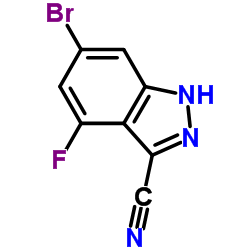 6-Bromo-4-fluoro-1H-indazole-3-carbonitrile结构式