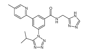 3-(5-isopropyltetrazol-1-yl)-5-(5-methylpyridin-2-yl)-N-(4H-[1,2,4]triazol-3-yl-methyl)benzamide Structure