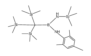 {(2,4,6-trimethylphenyl)amino}{(trimethylsilyl)amino}{tris(trimethylsilyl)silyl}borane Structure