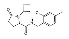 N-[(2-chloro-4-fluorophenyl)methyl]-1-cyclobutyl-5-oxoprolinamide Structure