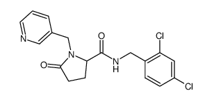 N-[(2,4-dichlorophenyl)methyl]-5-oxo-1-(3-pyridinylmethyl)prolinamide Structure
