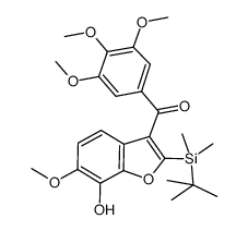 (2-(tert-butyldimethylsilyl)-7-hydroxy-6-methoxybenzofuran-3-yl)(3,4,5-trimethoxyphenyl)methanone结构式