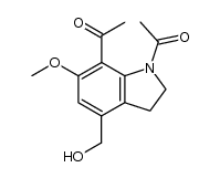 1,1'-(4-(hydroxymethyl)-6-methoxyindoline-1,7-diyl)diethanone Structure