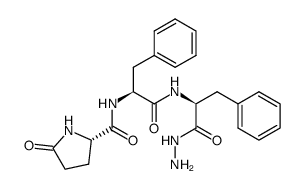 Pyroglutamyl-phenylalanyl-phenylalanine hydrazide结构式