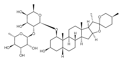 (1β,3β,5β,25S)-3-hydroxyspirostan-1-yl O-6-deoxy-α-L-mannopyranosyl-(1->2)-6-deoxy-β-D-galactopyranoside Structure