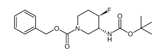 Trans-Racemic-(3R,4R)-Benzyl 3-((Tert-Butoxycarbonyl)Amino)-4-Fluoropiperidine-1-Carboxylate structure