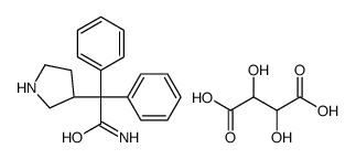 (R)-2,2-diphenyl-2-(pyrrolidin-3-yl)acetamide 2,3-dihydroxysuccinate结构式