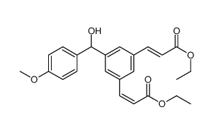 (2E,2'E)-Diethyl 3,3'-(5-(hydroxy(4-methoxyphenyl)methyl)-1,3-phenylene)diacrylate结构式