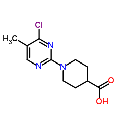 1-(4-Chloro-5-methyl-2-pyrimidinyl)-4-piperidinecarboxylic acid结构式