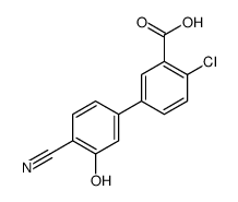 2-chloro-5-(4-cyano-3-hydroxyphenyl)benzoic acid结构式
