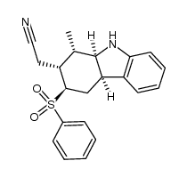 r-2-(cyanomethyl)-1,2,3,4,t-4a,t-9a-hexahydro-c-1-methyl-t-3-(phenylsulfonyl)carbazole结构式