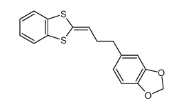 3-(4,4-(1,2-Benzenediyldithio)but-3-enyl)-3,4-(methylenedioxy)benzene Structure