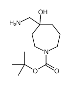 tert-butyl 4-(aminomethyl)-4-hydroxyazepane-1-carboxylate结构式