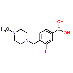 3-fluoro-4-((4-Methylpiperazin-1-yl)Methyl)phenylboronic acid Structure