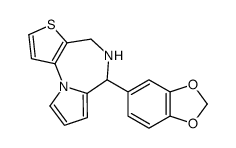 5,6-Dihydro-6-(1,3-benzodioxol-5-yl)-4H-pyrrolo(1,2-a)thieno(2,3-f)(1,4)diazepine结构式