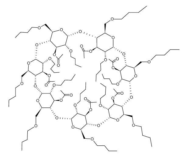 Heptakis-(2,6-di-O-butyl-3-O-acetyl)-beta-Cyclodextrin Structure