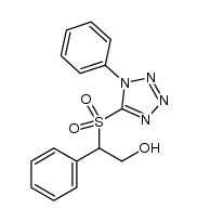 2-phenyl-2-((1-phenyl-1H-tetrazol-5-yl)sulfonyl)ethanol Structure