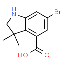 6-溴-3,3-二甲基-2,3-二氢-1H-吲哚-4-羧酸结构式
