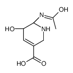 3-Pyridinecarboxylicacid,6-(acetylamino)-1,2,5,6-tetrahydro-5-hydroxy-,(5S-trans)-(9CI) Structure