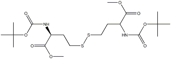 4,4'-二硫烷二基(2S,2'S)-双(2-((叔丁氧基羰基)氨基)丁酸二甲酯)结构式