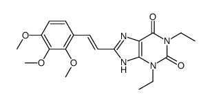 1,3-diethyl-8-[(E)-2-(2,3,4-trimethoxyphenyl)ethenyl]-7H-purine-2,6-dione结构式